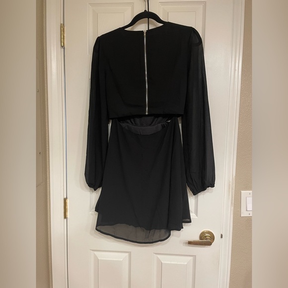 Lulus Garden Bliss Black Long Sleeve Cutout Mini Dress - Picture 5 of 8